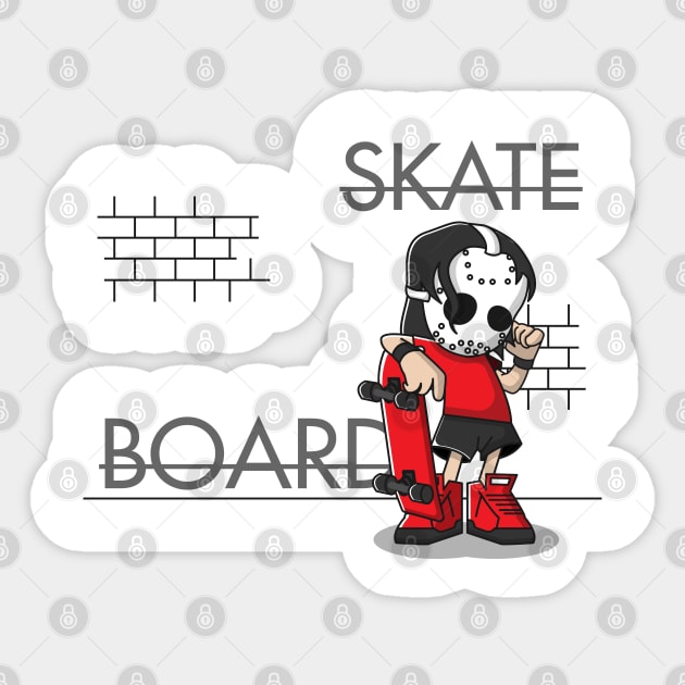 skateboard mask Sticker by fflat hds